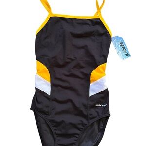 Sporti Black and Yellow Swimsuit
